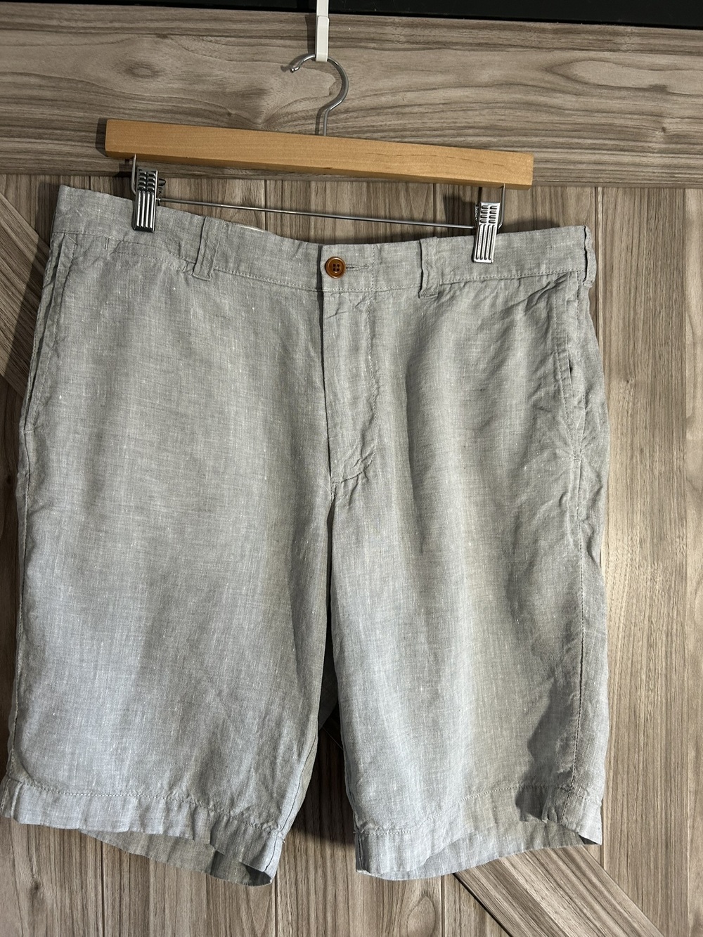 J.Crew Stanton Linen Blend Chino Shorts Grey Men's Size 34 (Measures 35")